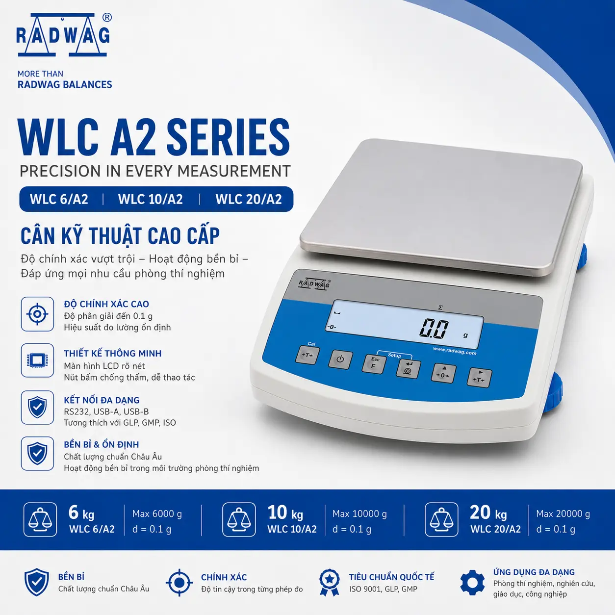 Cân Kỹ Thuật Radwag WLC 6/A2 | WLC 10/A2 | WLC 20/A2