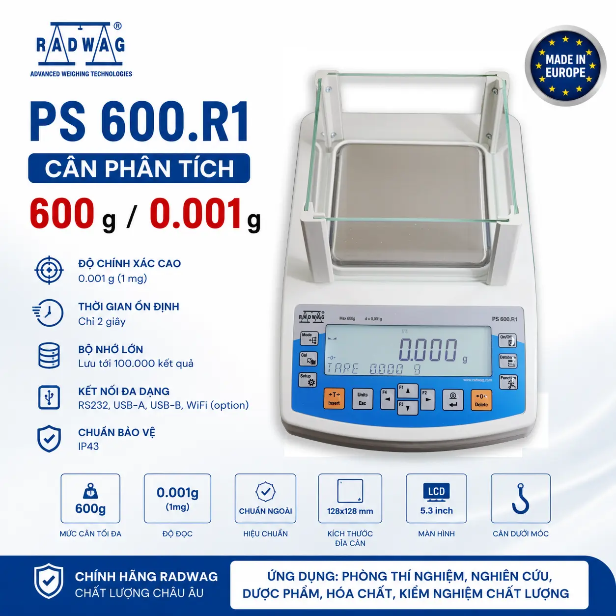 Cân Phân Tích Radwag PS 600.R1 (600g/1mg)