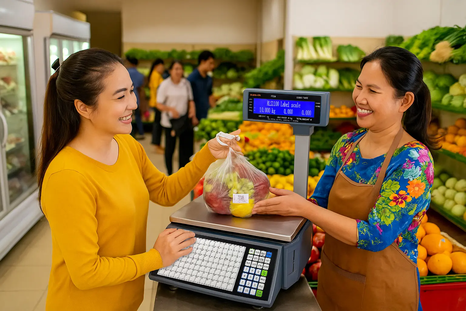 Cân Siêu Thị In Tem Nhãn, Mã Vạch Rongta RLS1100