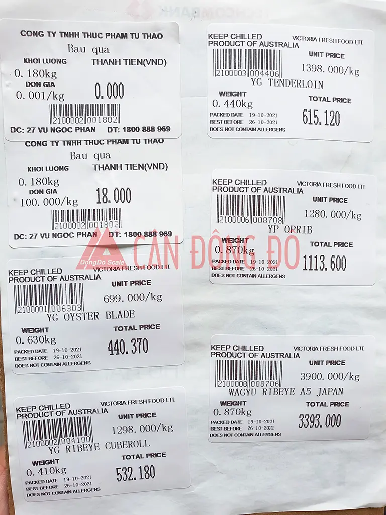 Cân Siêu Thị In Tem Nhãn, Mã Vạch Rongta RLS1100